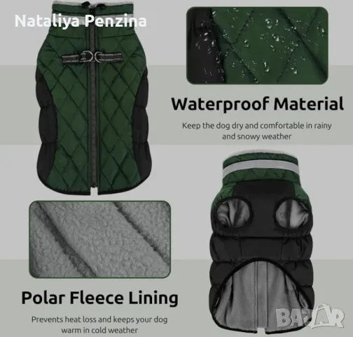 Зимно яке за куче, размер  L, зелен, снимка 2 - За кучета - 48882641