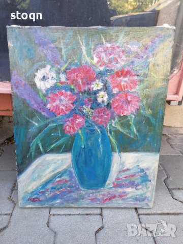 Цветя Стоян Домусчиев, маслена картина 
