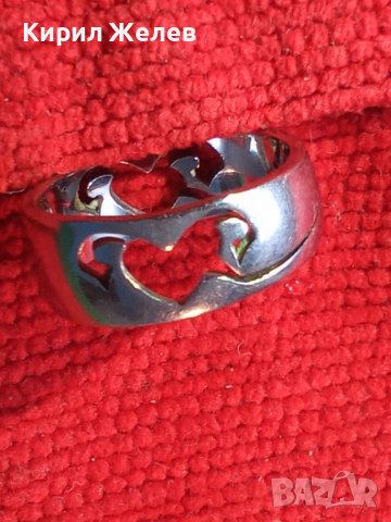 АЖУРЕН СРЕБРИСТ ФИГУРАЛНО ОРНАМЕНТИРАН АРТ ПРЪСТЕН Тип ХАЛКА от БЛАГОРОДНА СТОМАНА 36962