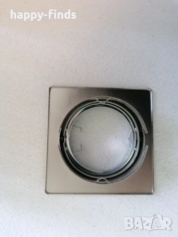 Корпус за луничка с цокъл GU10 - Квадрат, Хром, без фасунга в комплекта  (3 бр.), снимка 2 - Други - 51149858