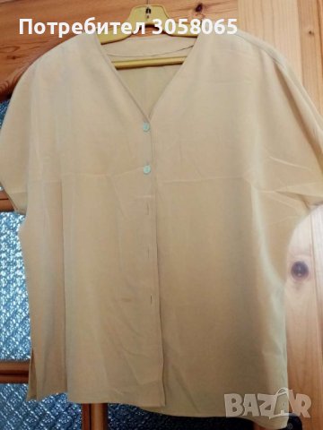 лятна риза с къс ръкав в прасковено L XL , снимка 2 - Ризи - 36774976