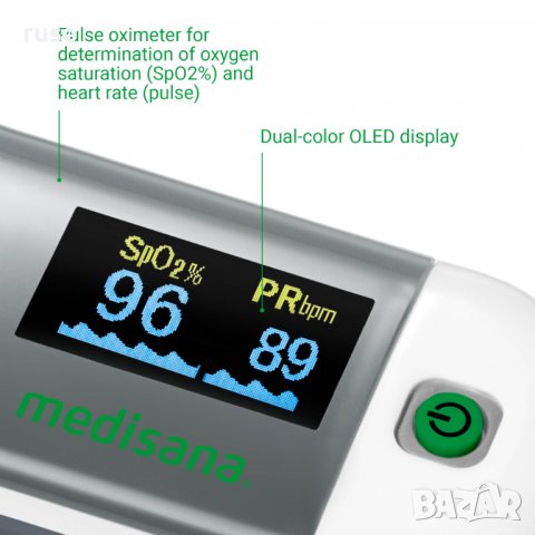 НОВИ! Пулсоксиметър Medisana Germany уред за измерване нивото на кислород в кръвта и сърд, снимка 5 - Уреди за диагностика - 39066602