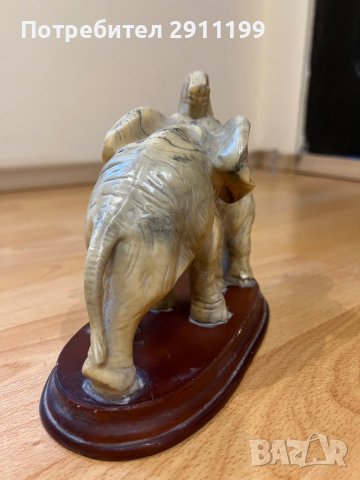 Статуетка на слон с малко слонче, снимка 4 - Статуетки - 39188183