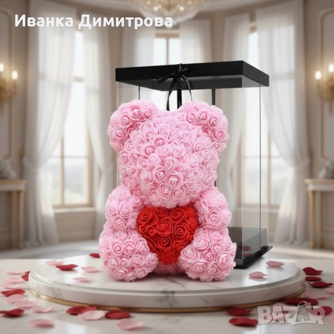 мечета от вечни рози в подаръчна кутия 40 см, снимка 4 - Подаръци за жени - 53141597