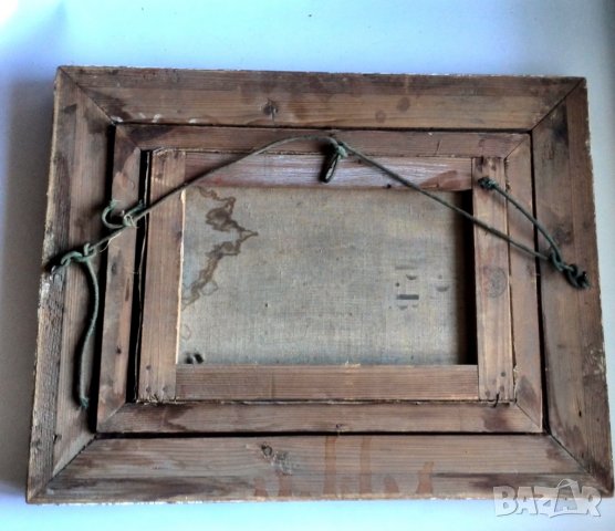 Стара маслена картина от Франция 19 век, снимка 4 - Антикварни и старинни предмети - 38737269