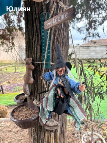 Висяща Бябя Яга на люлка, снимка 13 - Декорация за дома - 54021004