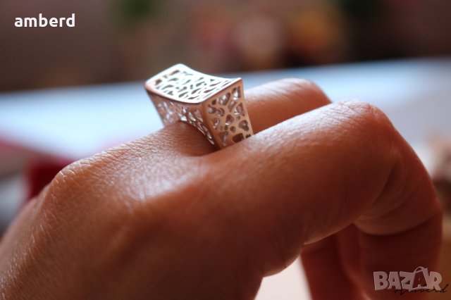 Уникален сребърен пръстен модел R086, снимка 4 - Пръстени - 27464373