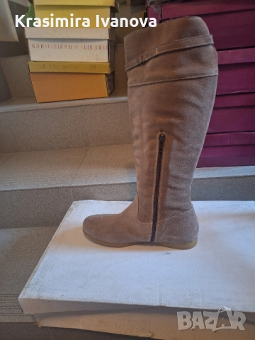 нови ботуши естествен велур в беж , снимка 2 - Дамски ботуши - 52513458