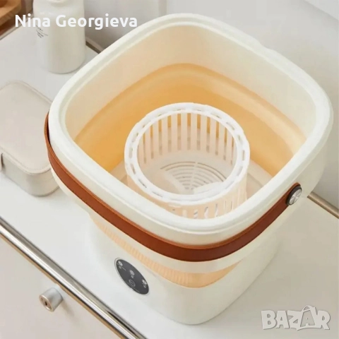 Мини сгъваема пералня с центрофуга – Компактна, мощна и идеална за всеки дом или пътуване - 12 литра, снимка 4 - Перални - 52904210