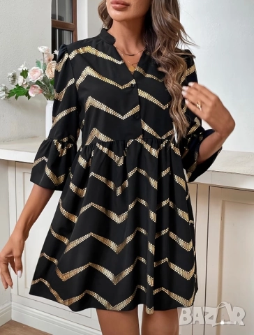 Черна рокля със златисто