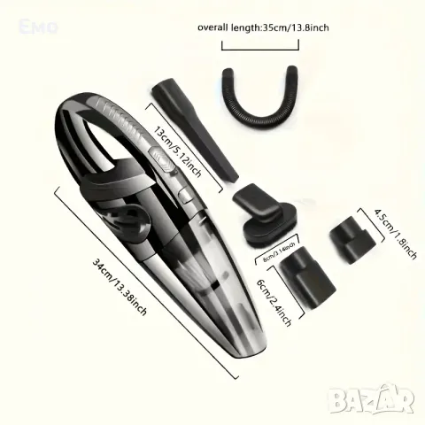 Прахосмукачка със силна всмукателна мощност - 1800mAh - За дома и автомобил , снимка 2 - Аксесоари и консумативи - 48687903