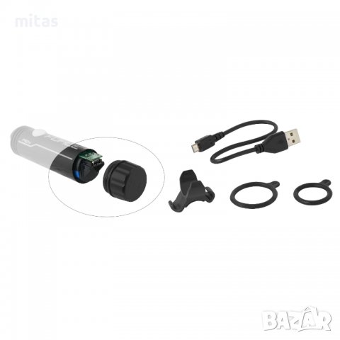 Предна LED светлина за велосипед фар PEN 200LM USB, черна, снимка 2 - Аксесоари за велосипеди - 38818949