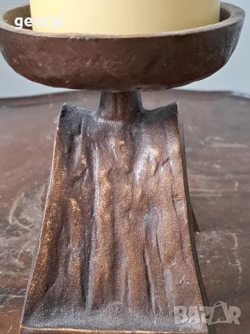 масивен марков бронзов свещник    19/1, снимка 3 - Декорация за дома - 49037264