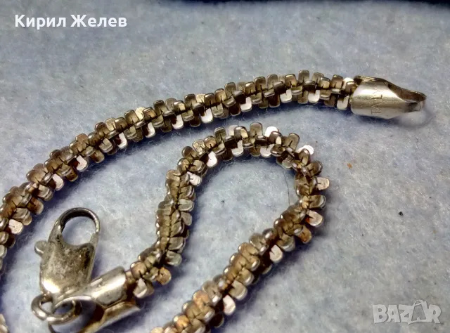 СТИЛНА ВИНТИДЖ АРТ СРЕБЪРНА ГРИВНА СРЕБРО 925 ДИЗАЙНЕРСКА КРАСИВА ПЛЕТКА 14939, снимка 9 - Гривни - 49916719