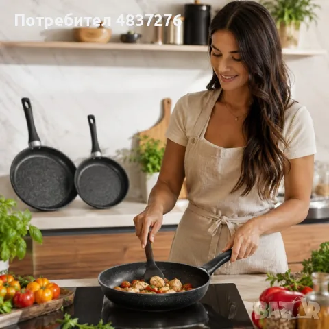 Комплект от 3 тигана с незалепващо покритие, снимка 4 - Съдове за готвене - 55939389