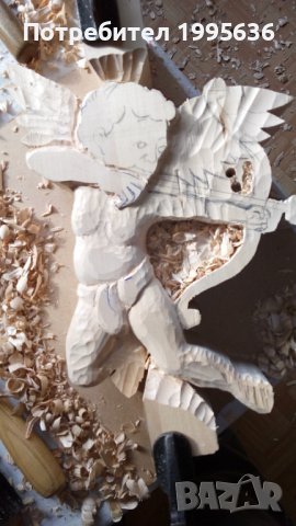 Дървена декорация Амурче, снимка 5 - Други - 22001658