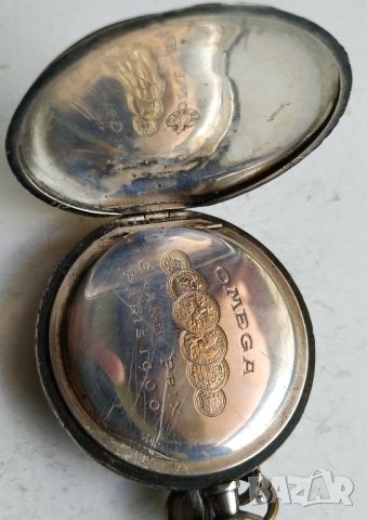 Сребърен джобен часовник Омега, снимка 8 - Джобни - 42344298