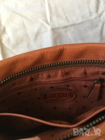 FOSSIL чанта естествена кожа, снимка 11 - Чанти - 52389059