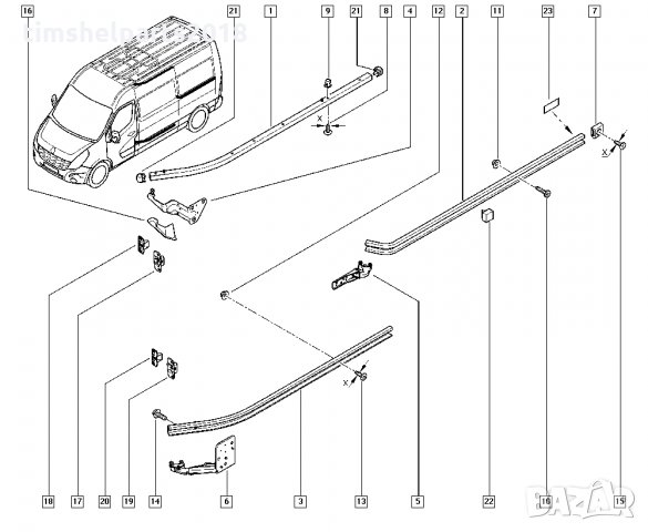 Ролка за Opel Movano, Renault Master, Nissan NV400 след 2010, Долна, Плъзгаща врата, снимка 6 - Части - 33805452