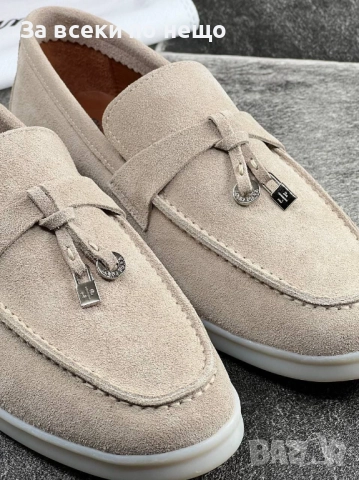 Loro Piana Мъжки Тъмно Бежови Обувки Естествена Кожа Лоро Пиана Код E832, снимка 3 - Ежедневни обувки - 51477830