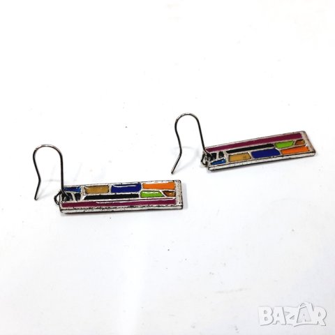 Обеци висящи, цветни(10.2), снимка 3 - Обеци - 44259743