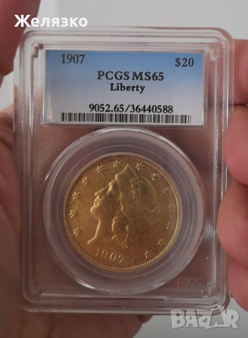 Златна монета 20 долара 1907 г, снимка 2 - Нумизматика и бонистика - 40627354