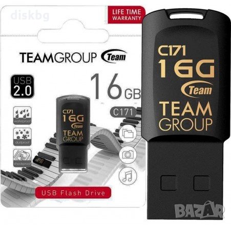 Нова USB Flash памет 16GB "Team Group" C171 - USB 2.0, черна, запечатана, снимка 1 - USB Flash памети - 30536059