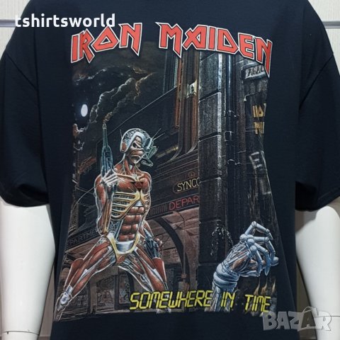 Нова мъжка тениска на музикалната група IRON MAIDEN - SOMEWHERE IN TIME, снимка 2 - Тениски - 30648204