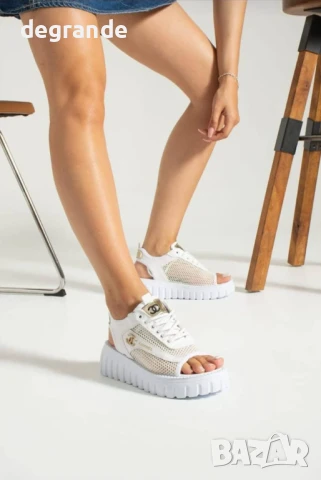 Дамски сандали Chanel в розово черно и бяло., снимка 3 - Сандали - 50814711