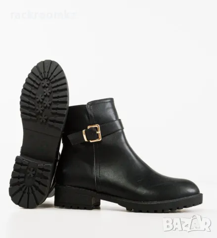 Елегантни дамски боти със златиста катарама без връзки модел: OD8062 black, снимка 3 - Дамски боти - 47706641