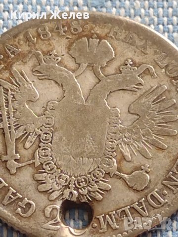Сребърна монета 20 кройцера 1848г. Фердинанд първи Австрия 14973, снимка 7 - Нумизматика и бонистика - 42915390