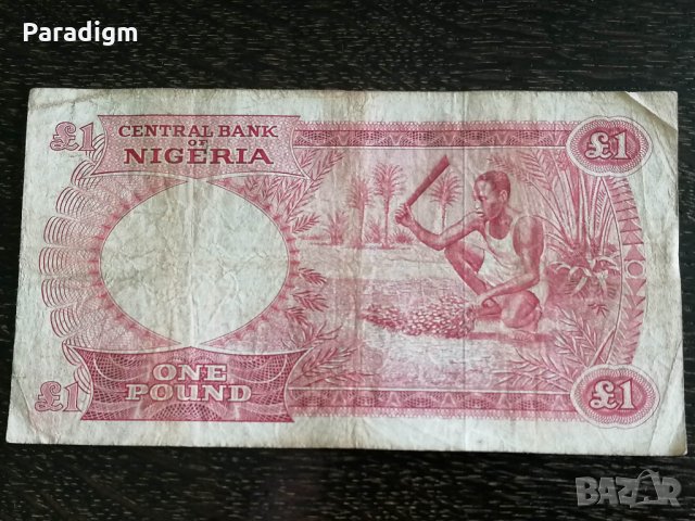 Банкнота - Нигерия - 1 паунд | 1967г., снимка 2 - Нумизматика и бонистика - 30666723
