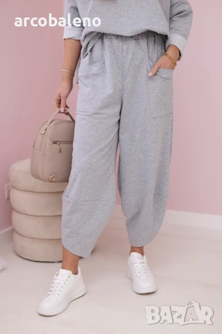 Дамски комплект от две части памучен суичър + панталон, 13цвята , снимка 6 - Комплекти - 46860176