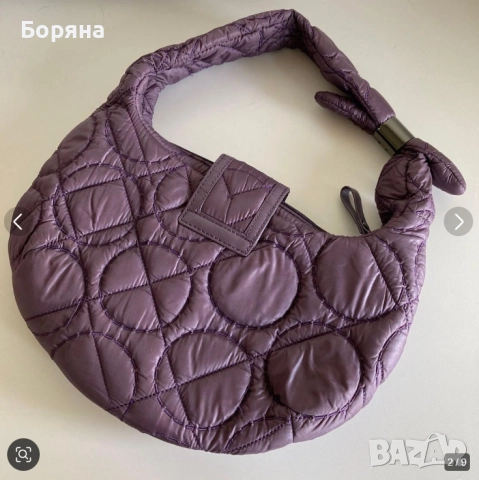 Tommy Hilfiger нова малка лилава капитонирана чанта, снимка 12 - Чанти - 52815878