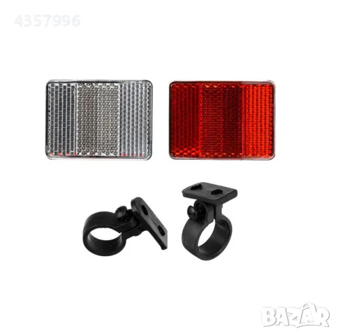  Светлоотразители за велосипеди, Червен с монтажна основа 