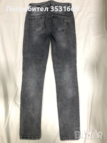 Дамски сиви дънки марка Philipp Plein. , снимка 2 - Дънки - 54015046