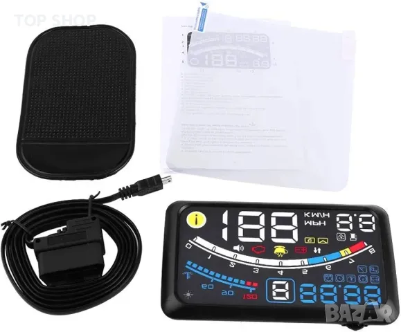 Автомобилен HUD дисплей, универсален 5,5-инчов автомобилен HUD Head Up дисплей, снимка 4 - Аксесоари и консумативи - 48735190