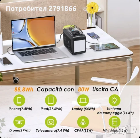MARBERO Преносима електроцентрала 24 000 mAh/88,8 Wh, снимка 5 - Къмпинг осветление - 51070149