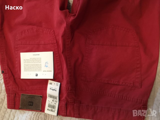 Нов качествен оригинален памучен панталон Hattric, снимка 8 - Панталони - 30130369