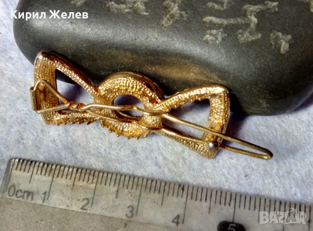 ШИКОЗНА АЖУРНА ПОЗЛАТЕНА КРИСТАЛНА ФИБА ШНОЛА - ПАПИОНКА 45655, снимка 6 - Други - 48829975