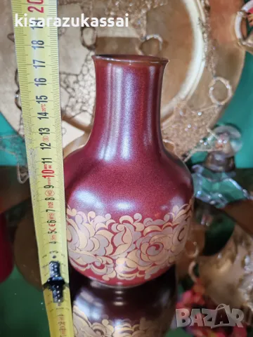 Изискана ваза в цвят Бордо - Фина Немска Керамика, снимка 7 - Други - 48815901