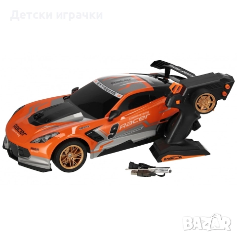 R/C състезателна кола 44см, 1:10, светлинни ефекти, гумени колела, с дистанционно , снимка 3 - Коли, камиони, мотори, писти - 52656196