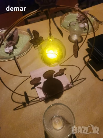 Комплект от 8 флорални обръча с диаметър 30 ​​см за маса с дървена основа и свещ, снимка 9 - Декорация за дома - 50591162