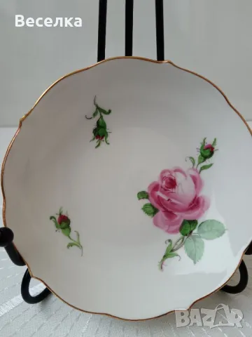 Meissen, чинийка/купичка с декор роза, маркировка , снимка 6 - Други ценни предмети - 48438665
