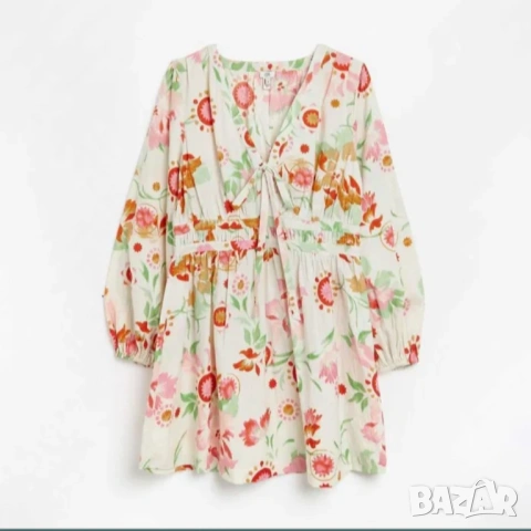 Рокля RIVER ISLAND лен и памук, снимка 3 - Рокли - 54155203