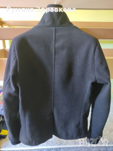 Наситено черно мъжко палто L размер, снимка 2 - Палта - 39095192