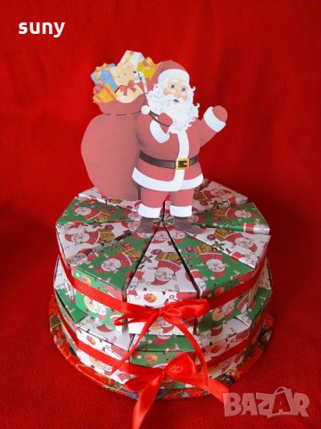 Картонена торта за Коледа, снимка 3 - Коледни подаръци - 31104703