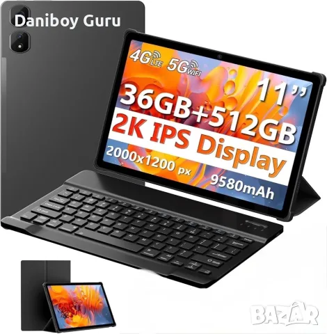 Таблет Android 15 SIM карта, 36GB RAM, 512GB съхранение