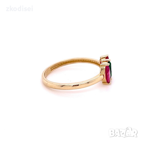 Златен дамски пръстен 1,60гр. размер:55 14кр. проба:585 модел:22125-6, снимка 2 - Пръстени - 44768712