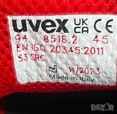 Uvex 85162 Предпазни работни обувки ESD, S3, SRC, Бързи връзки  номер  45, снимка 6 - Други - 52575765